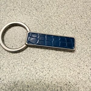 M-Clip Blue Croc-Embossed Keychain